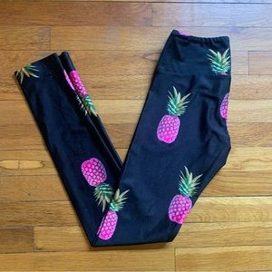 Goldsheep Leggings. Pink Pineapple.